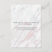 Moderner rosa und grauer Marmor Begleitkarte (Rückseite)