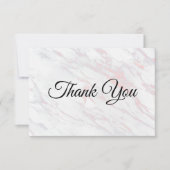 Moderner rosa und grauer Marmor Dankeskarte (Vorderseite)