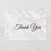 Moderner rosa und grauer Marmor Dankeskarte (Vorne/Hinten)