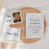 Moderner rosa und grauer Marmor Einladung