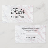 Moderner rosa und grauer Marmor Empfehlungskarte (Vorne/Hinten)