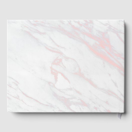 Moderner rosa und grauer Marmor Gästebuch (Rückseite)