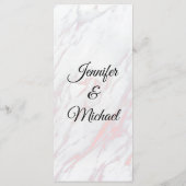 Moderner rosa und grauer Marmor Menükarte (Rückseite)