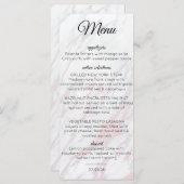 Moderner rosa und grauer Marmor Menükarte (Vorne/Hinten)