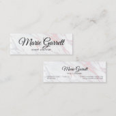 Moderner rosa und grauer Marmor Mini Visitenkarte (Vorne/Hinten)