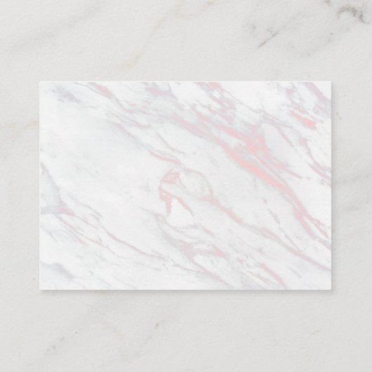 Moderner rosa und grauer Marmor Platzkarte (Rückseite)
