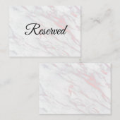 Moderner rosa und grauer Marmor Platzkarte (Vorne/Hinten)