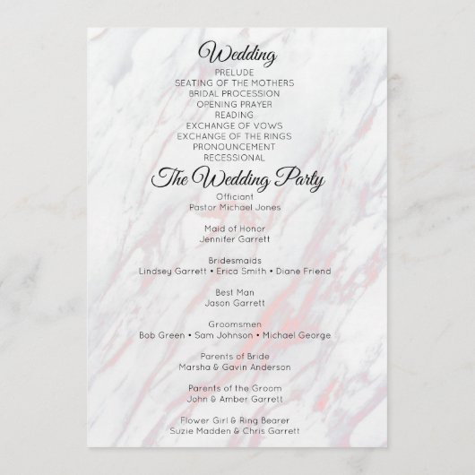 Moderner rosa und grauer Marmor Programm (Rückseite)