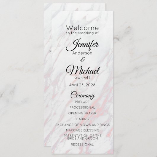 Moderner rosa und grauer Marmor Programm (Vorne/Hinten)