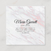 Moderner rosa und grauer Marmor Quadratische Visitenkarte (Rückseite)