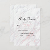 Moderner rosa und grauer Marmor RSVP Karte (Vorne/Hinten)