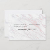 Moderner rosa und grauer Marmor RSVP Karte (Rückseite)