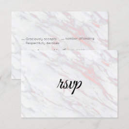 Moderner rosa und grauer Marmor RSVP Karte