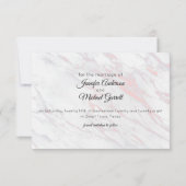 Moderner rosa und grauer Marmor Save The Date (Rückseite)