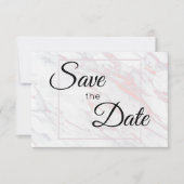 Moderner rosa und grauer Marmor Save The Date (Vorderseite)