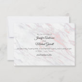 Moderner rosa und grauer Marmor Save The Date (Rückseite)