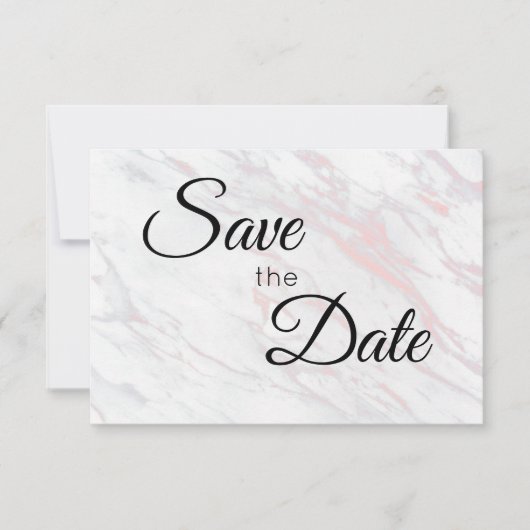 Moderner rosa und grauer Marmor Save The Date (Vorderseite)