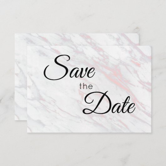 Moderner rosa und grauer Marmor Save The Date (Vorne/Hinten)