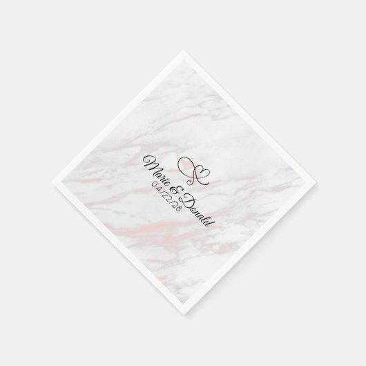 Moderner rosa und grauer Marmor Serviette (Ecke)