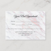 Moderner rosa und grauer Marmor Terminkarte (Vorderseite)