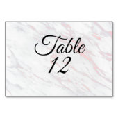 Moderner rosa und grauer Marmor Tischnummer (Rückseite)