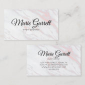 Moderner rosa und grauer Marmor Visitenkarte (Vorne/Hinten)