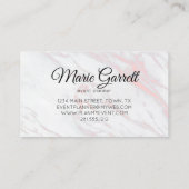 Moderner rosa und grauer Marmor Visitenkarte (Rückseite)