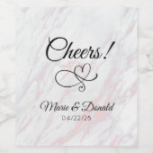 Moderner rosa und grauer Marmor Weinetikett (Einzelnes Label)