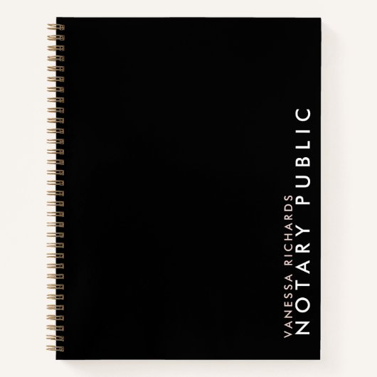 Moderner rosa und schwarzer vertikaler Notarname Notizblock (Vorderseite)