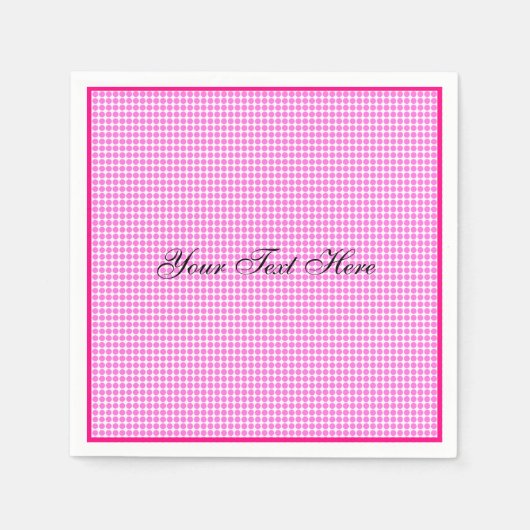 Moderner rosa und weißer Polka-Dot individuell ang Serviette (Vorderseite)