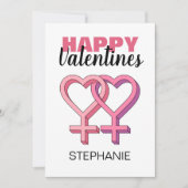 Moderner rosa Valentinstag Feiertagskarte (Vorderseite)