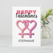 Moderner rosa Valentinstag Feiertagskarte (Stehend Vorderseite)