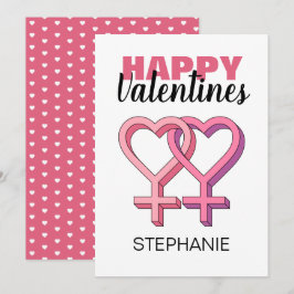 Moderner rosa Valentinstag Feiertagskarte