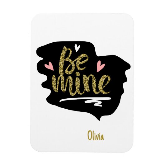 Moderner Rosa-Valentinstag-Paarmagnet Magnet (Vertikal)