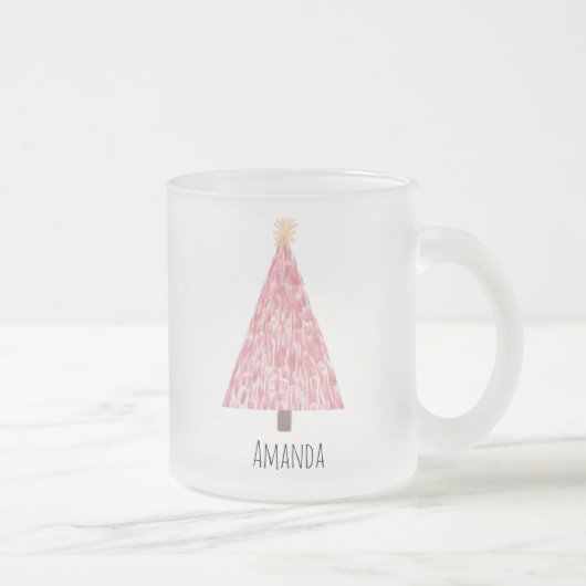 Moderner Rosa Weihnachtsbaum Mattglastasse (Rechts)