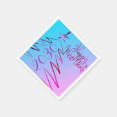 Moderner Rosa Weihnachtsbaum New Years Party Serviette (Ecke)