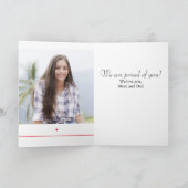 Moderner Rosa Weißer Abschluss Gratulation Karte (Innenseite)