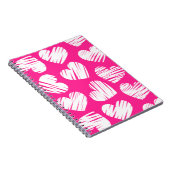 Moderner rosa-weißer doodled Herz-Valentinstag Notizblock (Rechte Seite)