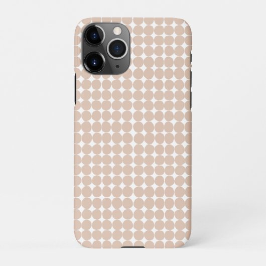 Moderner rosa-weißer Polka-Punkt iPhone Hülle (Rückseite)