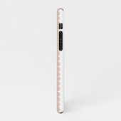 Moderner rosa-weißer Polka-Punkt iPhone Hülle (Linke Seite)