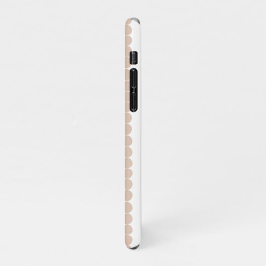 Moderner rosa-weißer Polka-Punkt iPhone Hülle (Linke Seite)