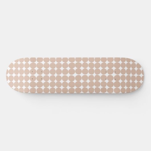 Moderner rosa-weißer Polka-Punkt Skateboard (Horizontal)