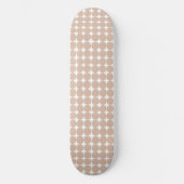 Moderner rosa-weißer Polka-Punkt Skateboard (Vorderseite)
