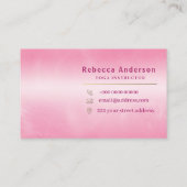Moderner rosa Yoga-Lehrerstil Visitenkarte (Rückseite)