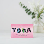 Moderner rosa Yoga-Lehrerstil Visitenkarte (Stehend Vorderseite)