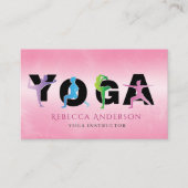 Moderner rosa Yoga-Lehrerstil Visitenkarte (Vorderseite)