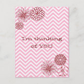 Moderner rosa Zickzack Personalisierter Text Postkarte (Vorderseite)