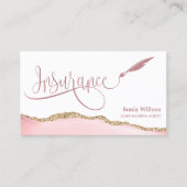 Moderner, rosafarbener Beruflicher Versicherungssc Visitenkarte (Vorderseite)