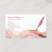 Moderner, rosafarbener Beruflicher Versicherungssc Visitenkarte (Rückseite)