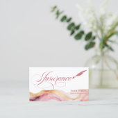 Moderner, rosafarbener Beruflicher Versicherungssc Visitenkarte (Stehend Vorderseite)